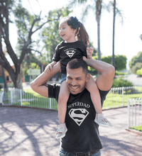 Load image into Gallery viewer, Super Dad Super Daughter Father and Daughter Matching T-Shirt- KidsFashionVilla
