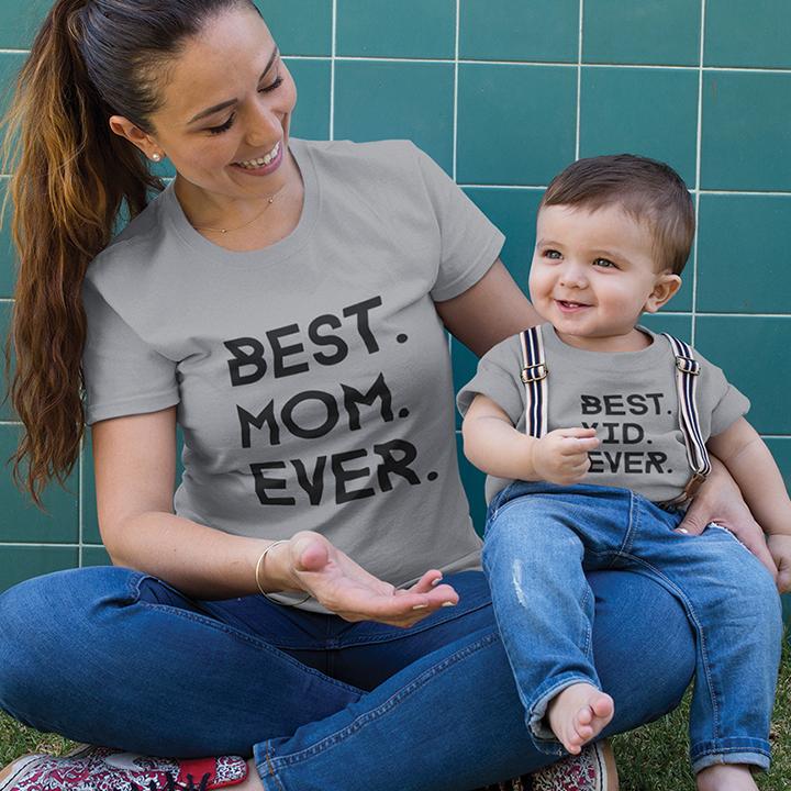 Best Mom Ever Best Kid Ever Mother and Son Matching T-Shirt- KidsFashionVilla
