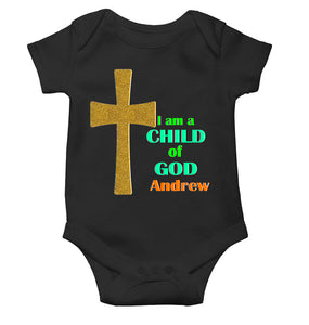 Custom Name Child Of God Baptism Christening Day Rompers for Baby Boy- KidsFashionVilla