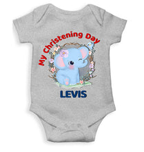 Load image into Gallery viewer, Custom Name Christening Day Baptism Rompers for Baby Boy- KidsFashionVilla
