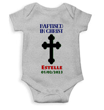 Load image into Gallery viewer, Custom Name And Date Baptised In Christ Christening Day Baptism Rompers for Baby Boy- KidsFashionVilla
