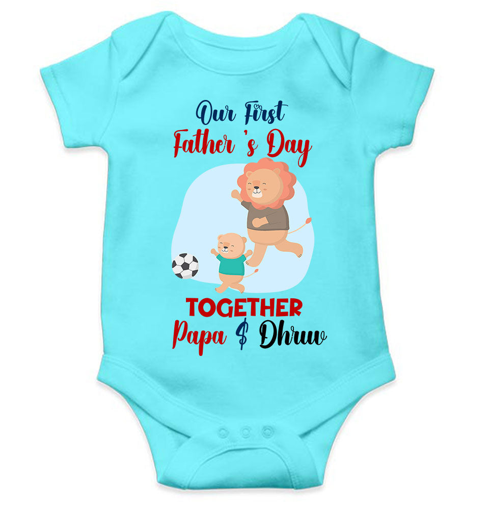 Custom Name Our First Father Day Rompers for Baby Boy- KidsFashionVilla