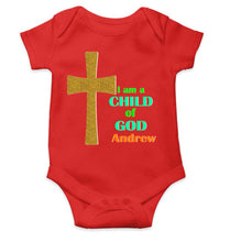 Load image into Gallery viewer, Custom Name Child Of God Baptism Christening Day Rompers for Baby Boy- KidsFashionVilla
