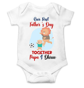 Custom Name Our First Father Day Rompers for Baby Boy- KidsFashionVilla