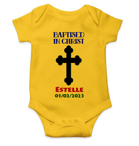 Custom Name And Date Baptised In Christ Christening Day Baptism Rompers for Baby Boy- KidsFashionVilla