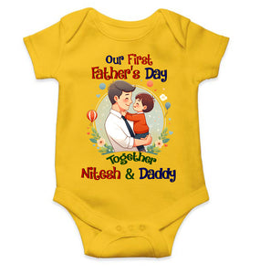 Custom Name Our First Father Day Rompers for Baby Boy- KidsFashionVilla