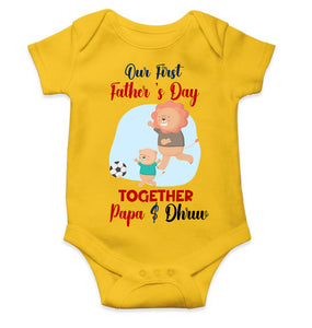 Custom Name Our First Father Day Rompers for Baby Boy- KidsFashionVilla