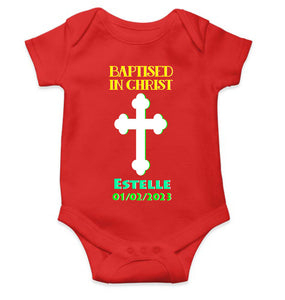 Custom Name And Date Baptised In Christ Christening Day Baptism Rompers for Baby Boy- KidsFashionVilla