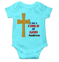 Load image into Gallery viewer, Custom Name Child Of God Baptism Christening Day Rompers for Baby Boy- KidsFashionVilla
