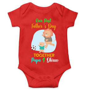 Custom Name Our First Father Day Rompers for Baby Boy- KidsFashionVilla