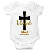 Custom Name And Date Blessed Baptism Christening Day Rompers for Baby Boy- KidsFashionVilla