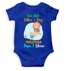 Custom Name Our First Father Day Rompers for Baby Boy- KidsFashionVilla