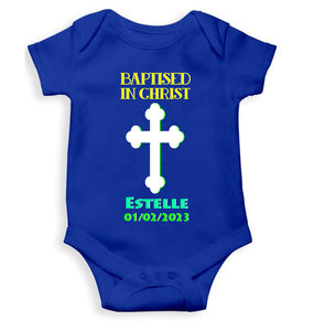 Custom Name And Date Baptised In Christ Christening Day Baptism Rompers for Baby Boy- KidsFashionVilla