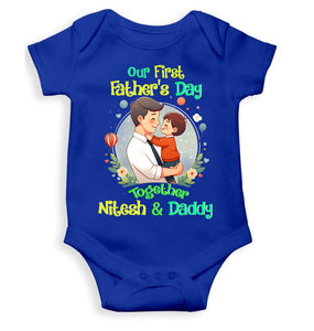 Custom Name Our First Father Day Rompers for Baby Boy- KidsFashionVilla