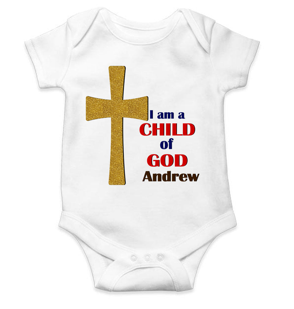 Custom Name Child Of God Baptism Christening Day Rompers for Baby Boy- KidsFashionVilla