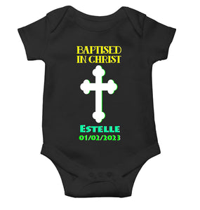 Custom Name And Date Baptised In Christ Christening Day Baptism Rompers for Baby Boy- KidsFashionVilla