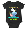 Custom Name Jesus Loves Me Baptism Christening Day Rompers for Baby Boy- KidsFashionVilla