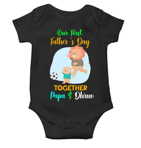 Custom Name Our First Father Day Rompers for Baby Boy- KidsFashionVilla