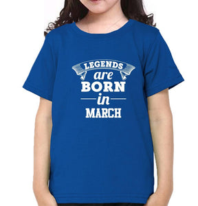 Legends are Born in March Half Sleeves T-Shirt For Girls -KidsFashionVilla