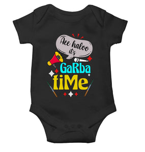 Ae Haloo Its Garba Time Navratri Rompers for Baby Girl- KidsFashionVilla