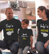 Load image into Gallery viewer, He Is Mine She Is Mine They Are Mine Family Half Sleeves T-Shirts-KidsFashionVilla
