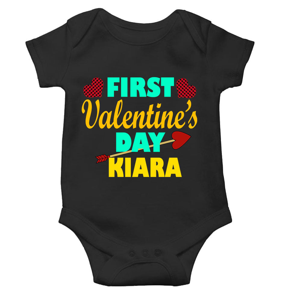 Custom Name First Valentine Rompers for Baby Girl- KidsFashionVilla