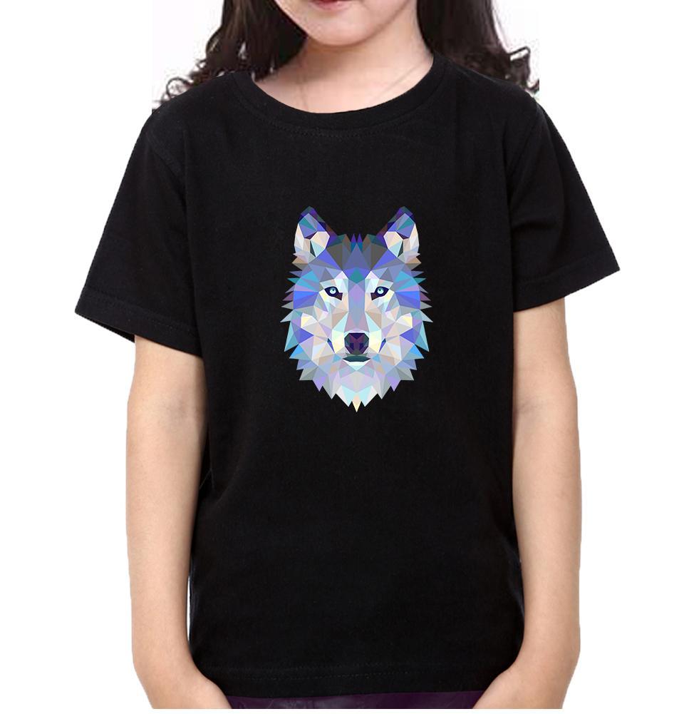 Wolf Half Sleeves T-Shirt For Girls -KidsFashionVilla