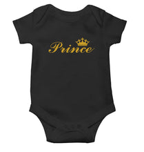 Load image into Gallery viewer, Prince Black Rompers for Baby Boy - KidsFashionVilla
