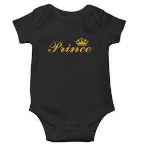 Prince Black Rompers for Baby Boy - KidsFashionVilla