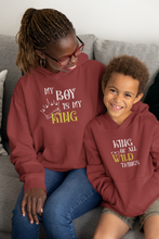 Load image into Gallery viewer, My Boy Is My King Mother And Son Red Matching Hoodies- KidsFashionVilla
