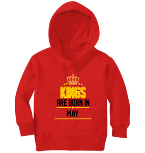 Kings Are Born In May Boy Hoodies-KidsFashionVilla