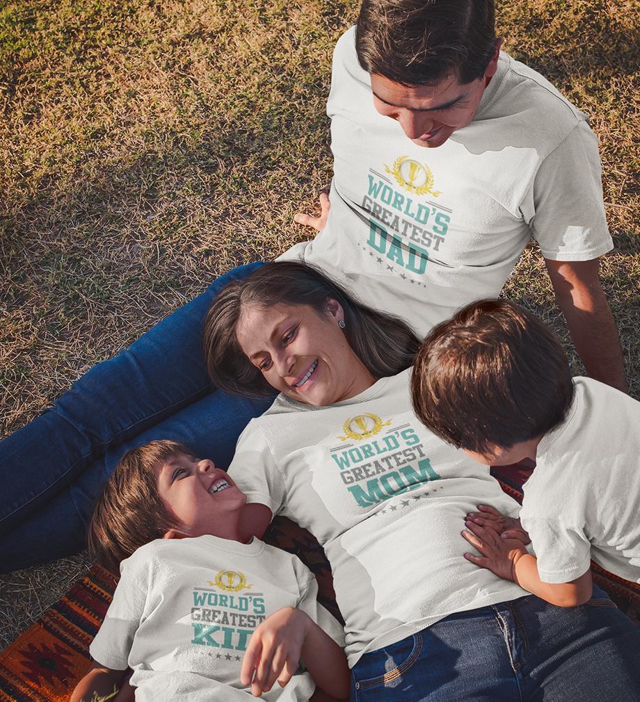 World's Greatest Kid Mom dad Family Half Sleeves T-Shirts-KidsFashionVilla