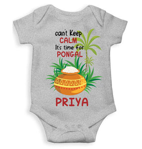 Custom Name Time For Pongal Rompers for Baby Girl- KidsFashionVilla