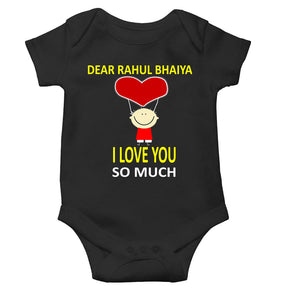 Custom Name I love My Bhaiya So Much Rompers for Baby Boy- KidsFashionVilla