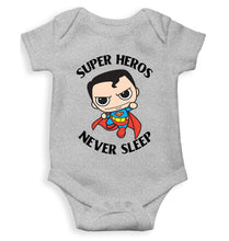 Load image into Gallery viewer, Super Heros Never Sleeps Rompers for Baby Girl- KidsFashionVilla
