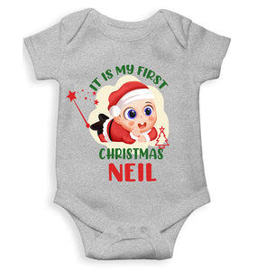 Customized Name It Is My First Christmas Rompers for Baby Boy- KidsFashionVilla