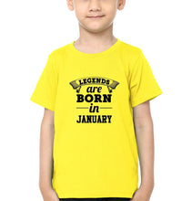 Load image into Gallery viewer, Legends are Born in January Half Sleeves T-Shirt for Boy-KidsFashionVilla
