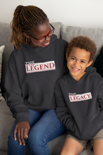 Load image into Gallery viewer, The Legend Mother And Son Black Matching Hoodies- KidsFashionVilla
