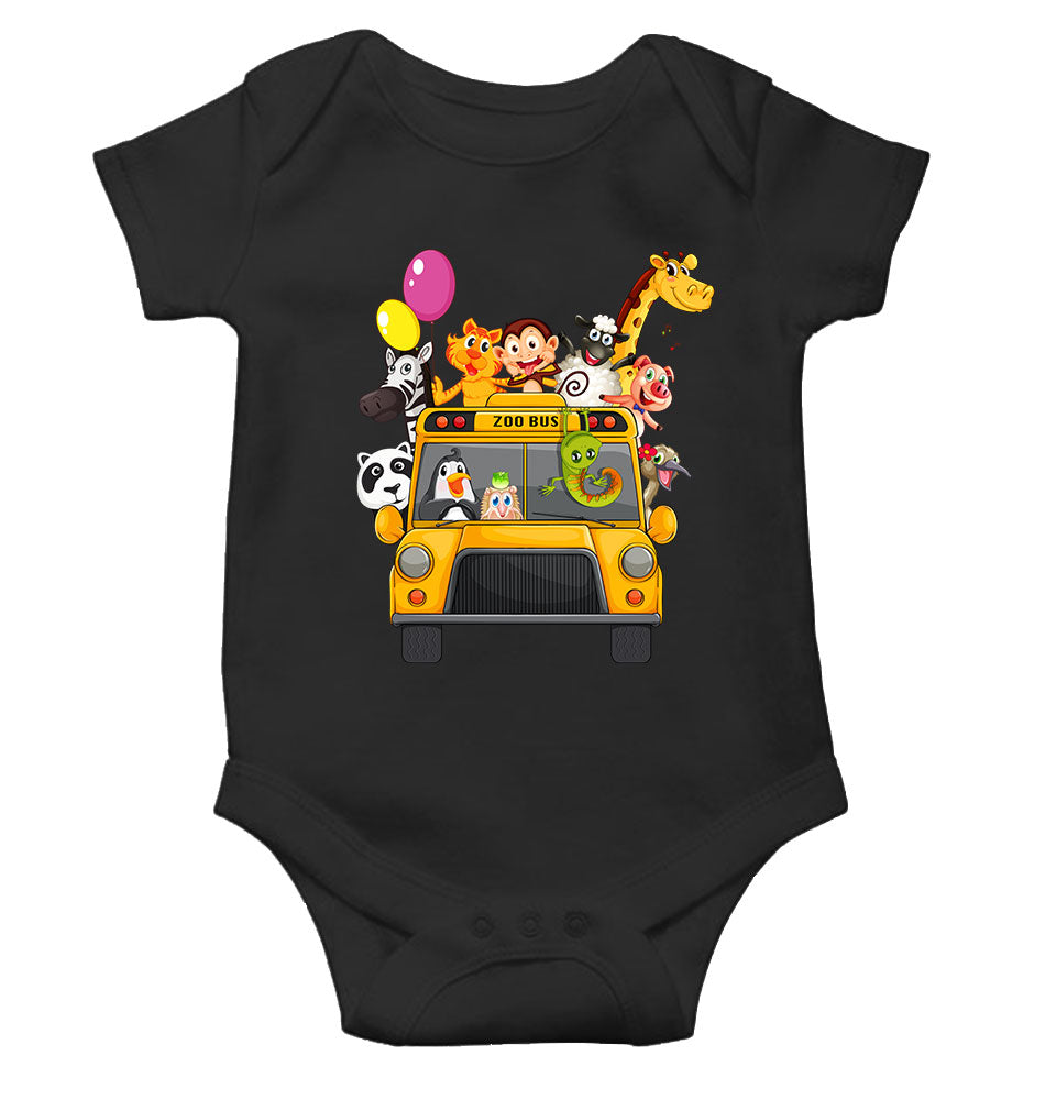 Zoo Bus Cartoon Rompers for Baby Boy- KidsFashionVilla