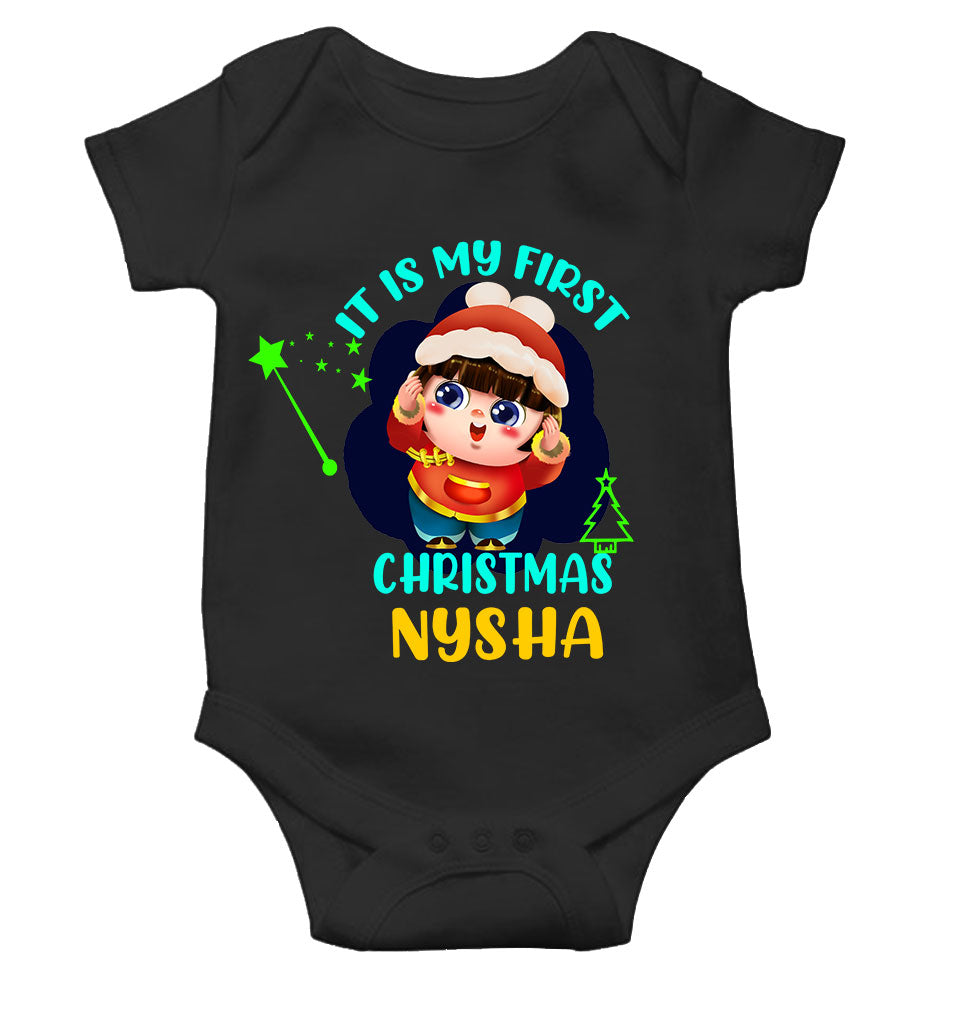 Customized Name It Is My First Christmas Rompers for Baby Girl- KidsFashionVilla