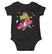 Load image into Gallery viewer, Skateboard Crocodile Cartoon Rompers for Baby Boy- KidsFashionVilla
