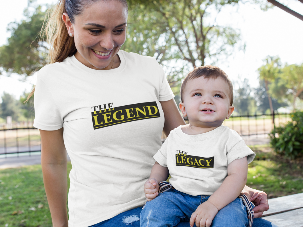 The Legend Mother And Son White Matching T-Shirt- KidsFashionVilla