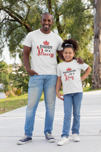 Load image into Gallery viewer, Daddy Of A Princess Father and Daughter White Matching T-Shirt- KidsFashionVilla
