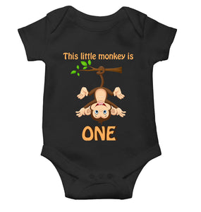 Little Monkey Is One First Birthday Rompers for Baby Girl- KidsFashionVilla