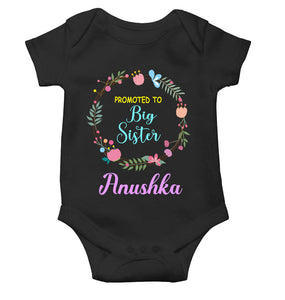 Custom Name Promoted To Big Sister Rakhi Rompers for Baby Girl- KidsFashionVilla
