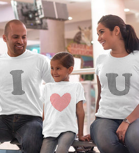 I Love U Family Half Sleeves T-Shirts-KidsFashionVilla