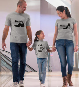 Daddy Mommy Kid Family Half Sleeves T-Shirts-KidsFashionVilla