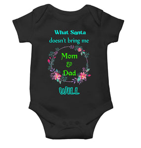 What Santa Does Not Bring Me Mom & Dad Will Christmas Rompers for Baby Girl- KidsFashionVilla