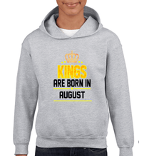 Load image into Gallery viewer, Kings Are Born In August Boy Hoodies-KidsFashionVilla
