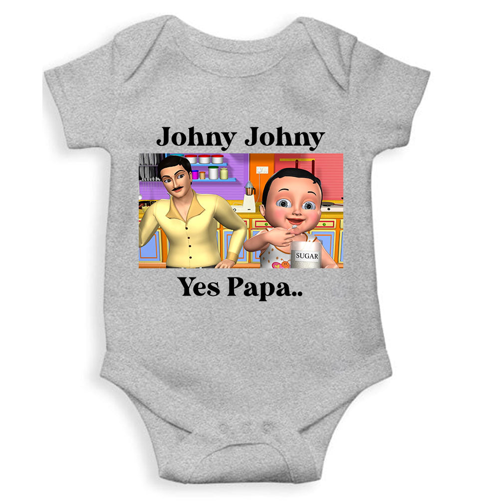 Johny Johny Yes Papa Poem Rompers for Baby Boy- KidsFashionVilla